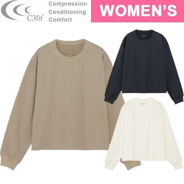 C3fit シースリーフィット リオプティマムプレーティングジャージ—クロップドロングスリーブティーシャツ GCW45334 長袖