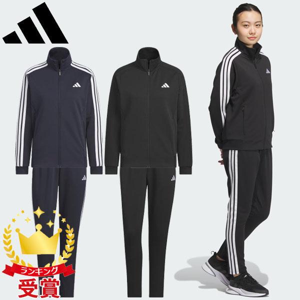 上下セット adidas アディダス スリーストライプス ルーズフィット ダブルニット トラックトップ トラックパンツ JVP35 JVP36 レディース ジャージ