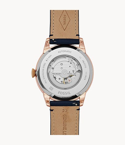 フォッシル FOSSIL 腕時計 TOWNSMAN オートマティック ネイビーレザー