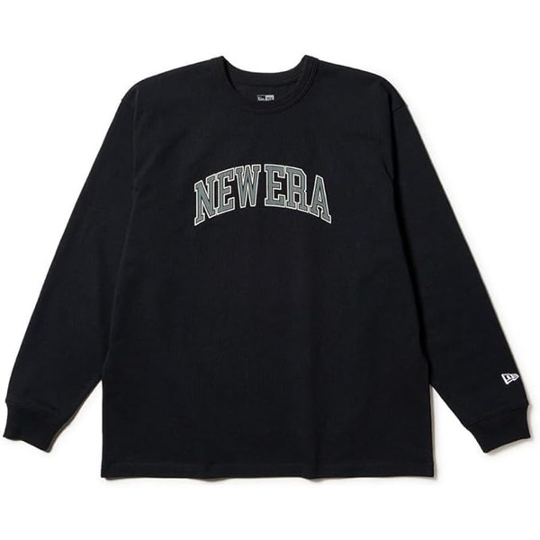 NEW ERA ニューエラ 長袖 オーバーサイズド ヘビーウェイト コットン Tシャツ College Logo ブラック 14682688