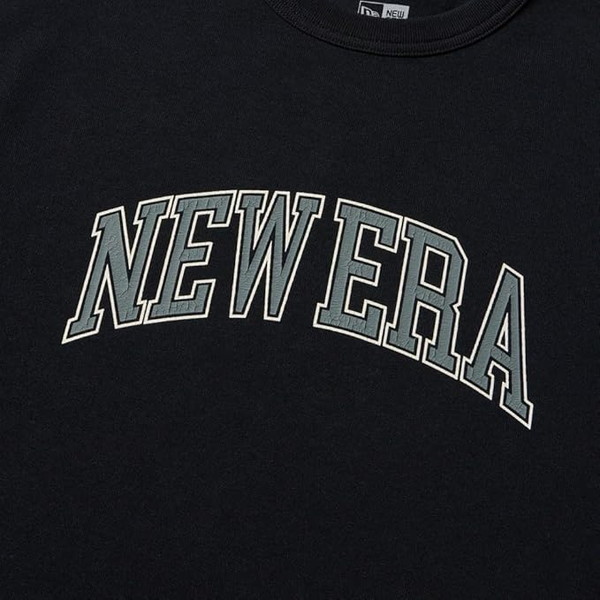 NEW ERA ニューエラ 長袖 オーバーサイズド ヘビーウェイト コットン Tシャツ College Logo ブラック 14682688