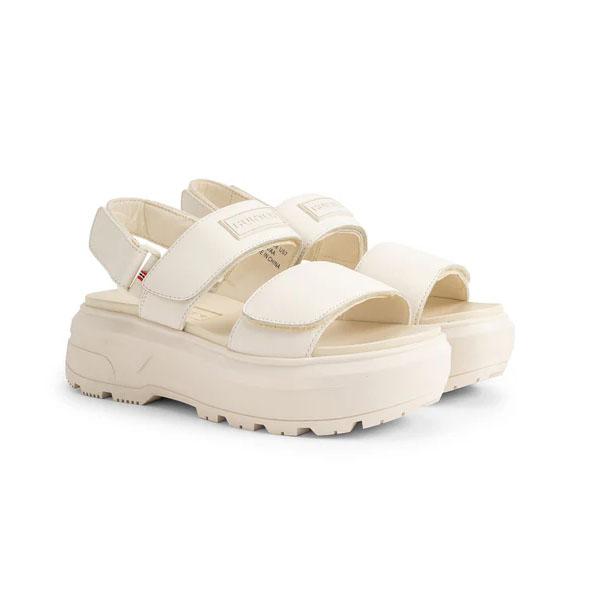 返品交換不可 期間限定セール ハンター HUNTER ユニセックス シティ リベル レザー ヒール ストラップ サンダル キャンバスクリーム UFD3110LEA-CCR シューズ