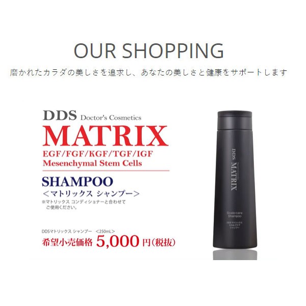 お得な2本セット DDS MATRIX マトリックス シャンプー・コンディショナー各1点 250ml ヒアルロン酸 エラスチン ヒト幹細胞｜au  PAY マーケット