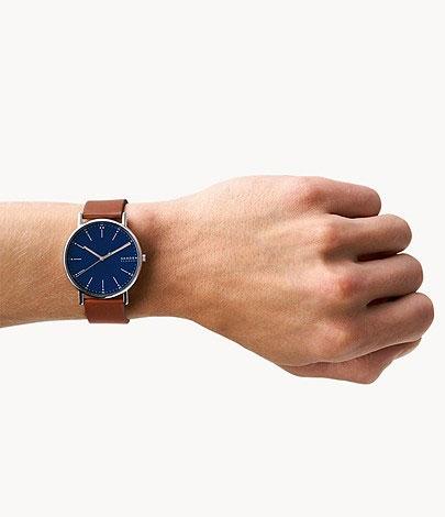 スカーゲン SKAGEN 腕時計 SIGNATUR ミディアムブラウンレザーウォッチ SKW6355 メンズ 北欧 正規品_1