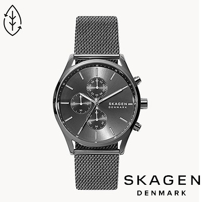 スカーゲン SKAGEN 腕時計 Holst Chronograph クロノグラフ チャコールスチールメッシュウォッチ SKW6608 メンズ ...