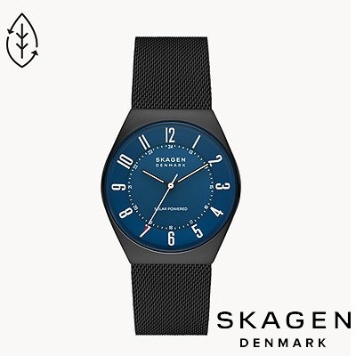 スカーゲン SKAGEN 腕時計 GRENEN SOLAR ソーラーパワー ミッドナイトステンレススチール メッシュウォッチ SKW6837 メンズ アナログ 北