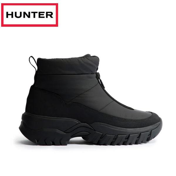 猟り人 HUNTER ユニ一発やる イントレピッド 一弗 アンクル ジップ 白いもの ブーツ 黒いこと UFS7118WWU-BLK シューズ