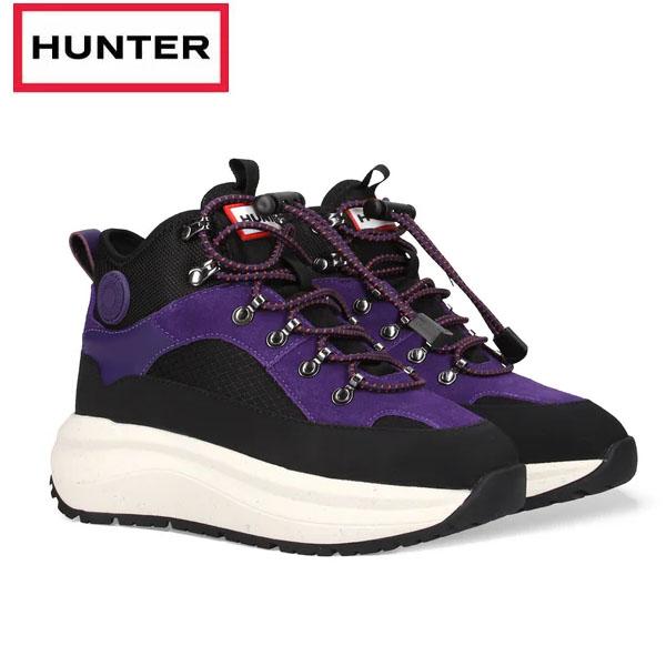 ハンター HUNTER ユニセックス ハンター グリップ エクスプローラー ブーツ ブラック リッチパープル シェイデッドホワイト UFS7123LNR-BPS