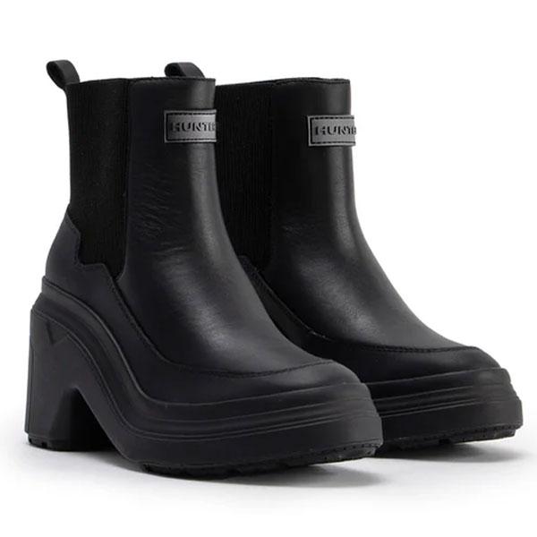 ハンター HUNTER レディース リファインド エクスプローラー ヒール チェルシー ブーツ シューズ WFP8001LEA-BLK