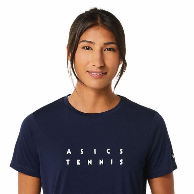 アシックス asics テニス Tシャツ ドライウイメンズプリント半袖シャツ