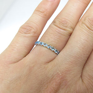 エタニティリング・ブルートパーズ・カボッションカット・k10