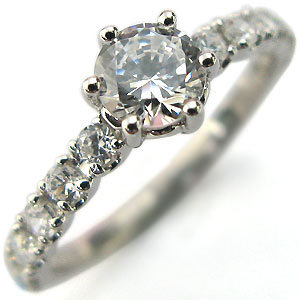 婚約指輪・K18ゴールド・ダイヤモンドリング・エンゲージリング・鑑定書付きの通販は