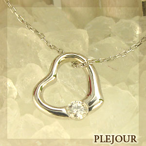 オープンハート・ダイヤモンドネックレス・ハート・10金・ホワイトデーの通販は