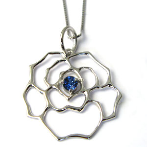 一粒・ネックレス・k18・サファイヤ・バラの通販は