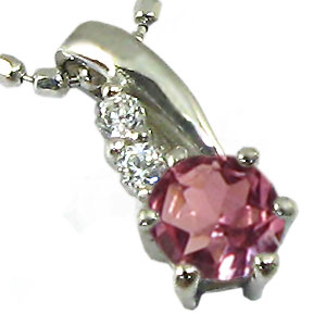 ピンクトルマリン・ペンダント・ネックレス・プラチナ・pt900・シンプルの通販は