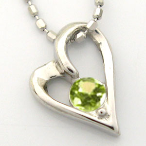 ペリドット・ペンダント・一粒・ハート・ネックレス・18金の通販は 33,280円