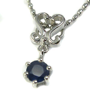 ネックレス プラチナ ハート ネックレス サファイア 9月 誕生石 一粒ペンダント レディース 2023