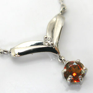 ガーネット・ネックレス・ハート・ペンダント・18金の通販は