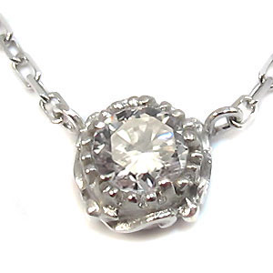 K18・ペンダント・4月誕生石・一粒・ダイヤモンド・ネックレス