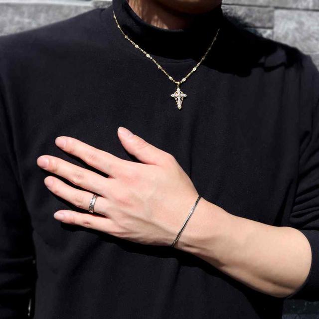 プラチナ バングル プラチナ・バングル・シンプル・メンズバングル・ブレスレットの