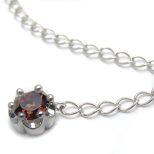 プラチナ・チェーン・アジャスター・6.0cm・アジャスターチェーン・ガーネットの通販は