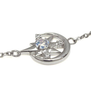 プラチナ ブレスレット 月 ロイヤルブルームーンストーン 星 ブレスレット 人気 アンクレット_3
