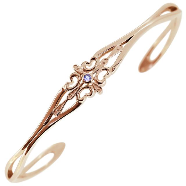 18金 ブレスレット メンズ バングル 18k ゴールド クロス 人気 タンザナイト 透かし_9