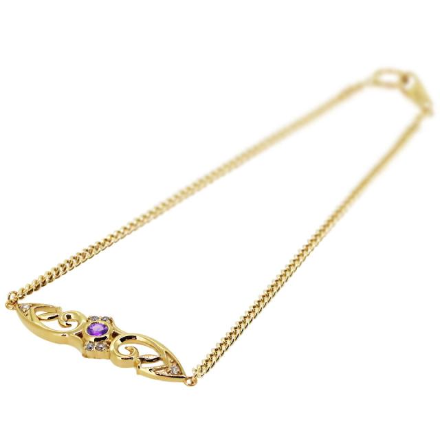 ツイストチェーン 喜平ブレスレット　K18 ブレスレット メンズ k18 喜平 メンズ 喜平チェーン 細め アメジスト