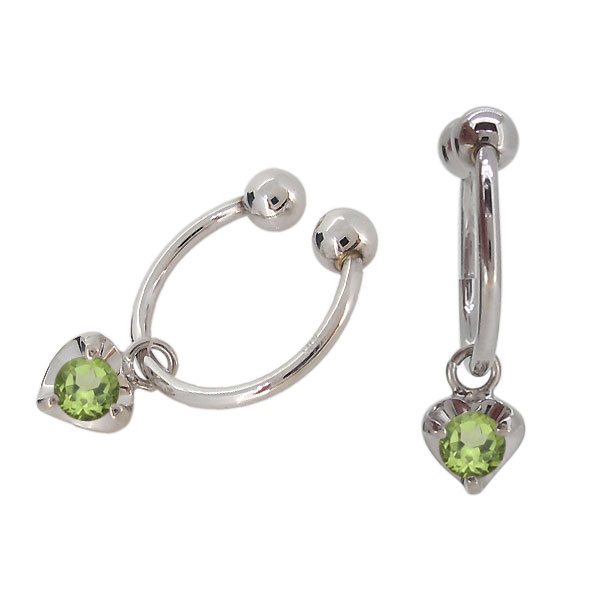 イヤーカフ イヤリング ペリドット レディース プラチナ フープ ハート 人気 かわいい Pt900 母の日の通販は