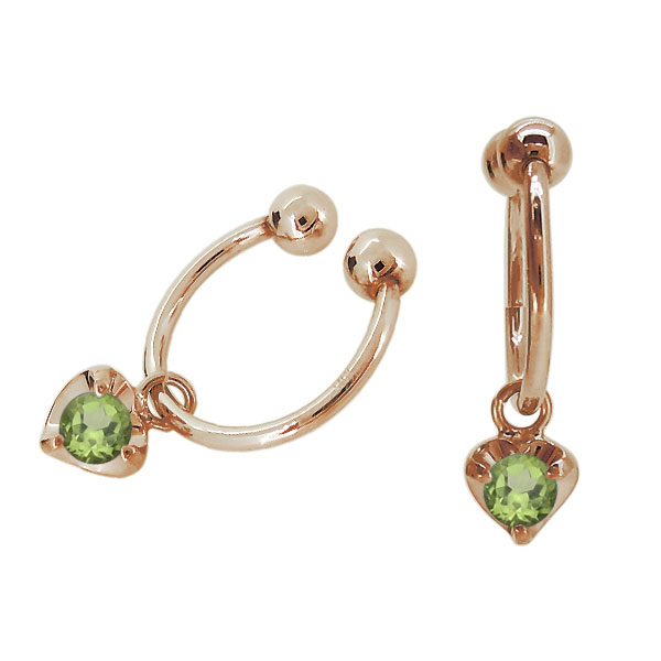 イヤリング レディース 揺れる ハート フープ 人気 ペリドット 10金 かわいい イヤーカフ 母の日の通販は 37,800円