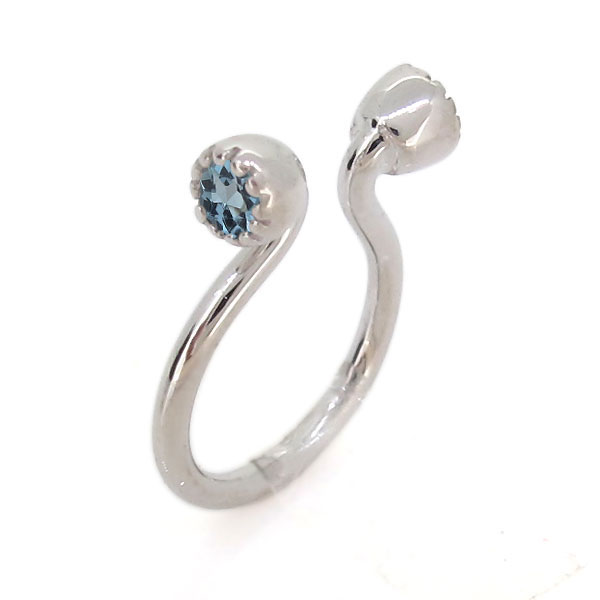 フープピアス 18k イヤリング おしゃれ ノンホールピアス シンプル アクアマリンサンタマリア イヤーカフ earring_5