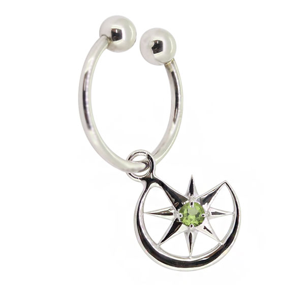 イヤーカフ レディース 星 月 フープイヤリング かわいい アメジスト K10金 ノンホールイヤリング イヤリング フープ 痛くない おしゃれ イヤーカフ 18k ゴールド