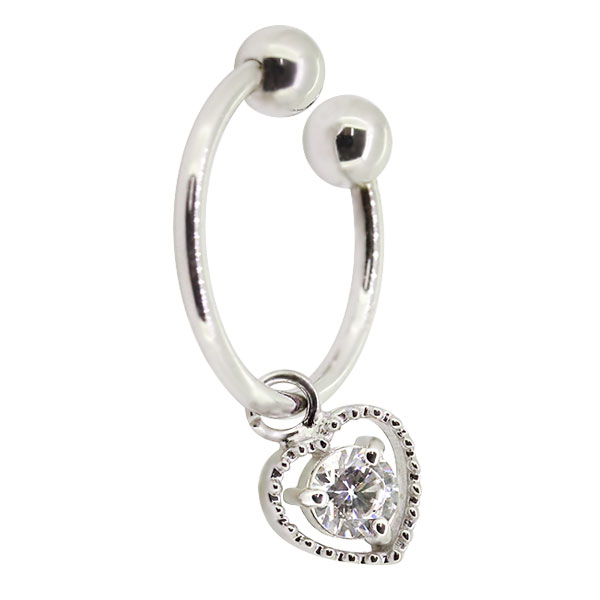 フープイヤリング ハート 10k イヤーカフ 揺れる レディース ルビー ピンク イエロー 両耳 フープイヤリング ハート 10k イヤーカフ 揺れる レディース ピンク