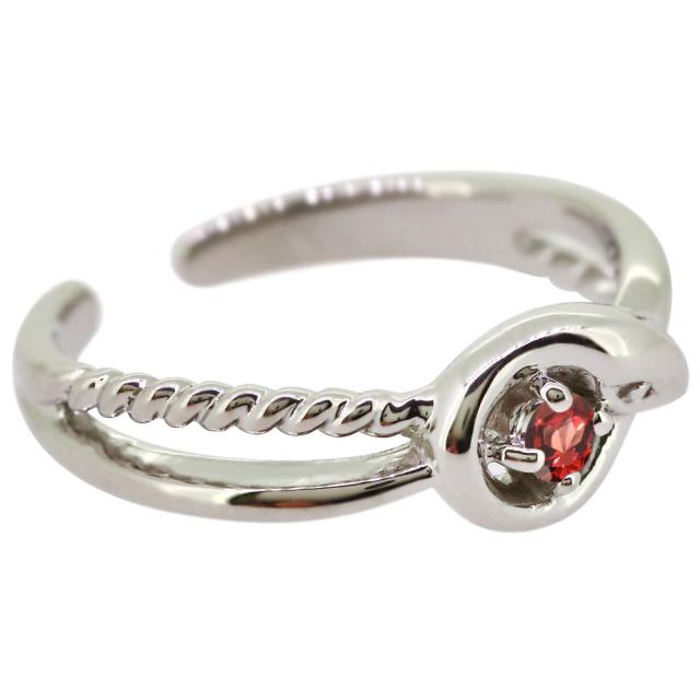 イヤーカフ レディース 18金 18k イヤリング ガーネット 誕生石 1月 蛇 へび イヤカフ 片耳_3