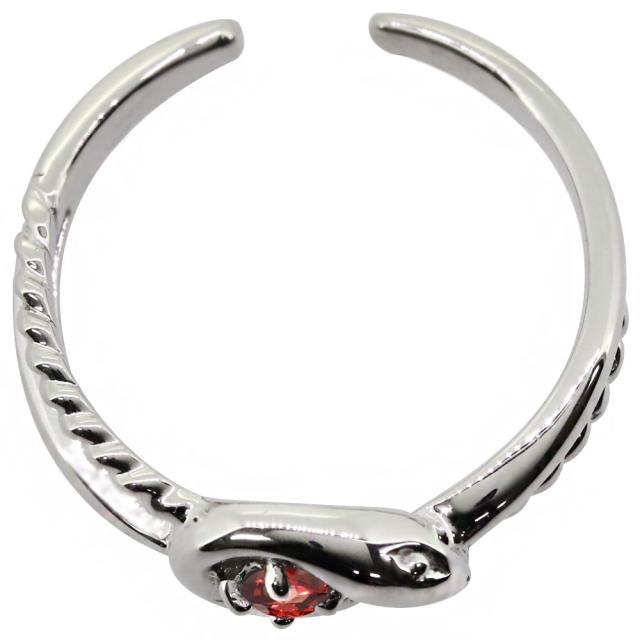 イヤーカフ レディース 18金 18k イヤリング ガーネット 誕生石 1月 蛇 へび イヤカフ 片耳_4
