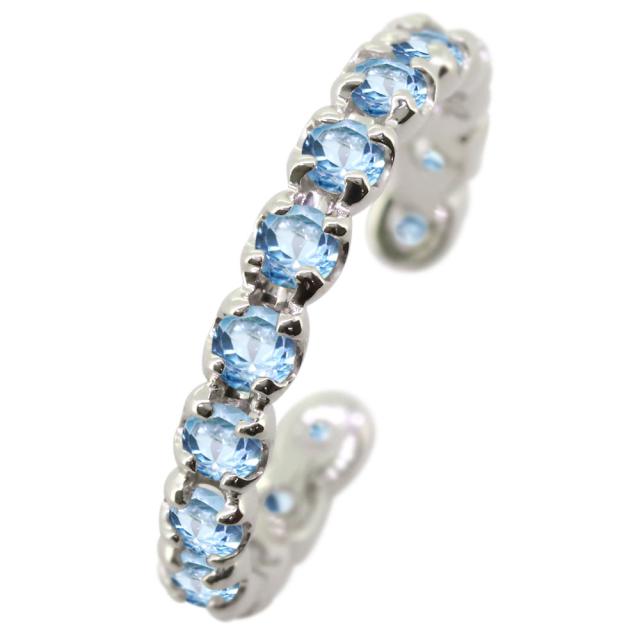 イヤーカフ エタニティ 18k 18金 誕生石 11月 ブルートパーズ イヤリング イヤカフ 片耳用_7
