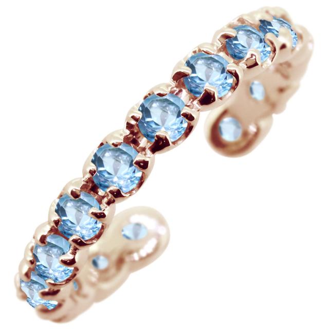 イヤーカフ エタニティ 18k 18金 誕生石 11月 ブルートパーズ イヤリング イヤカフ 片耳用_8
