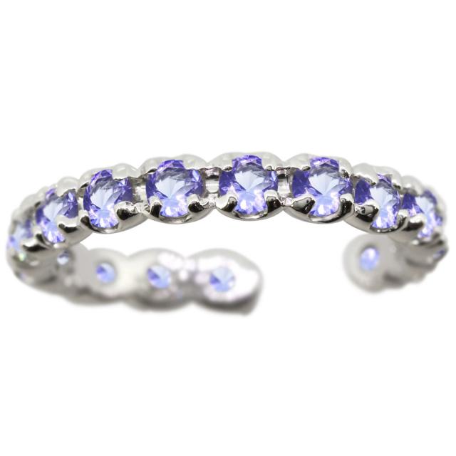 イヤーカフ エタニティ 18k 18金 誕生石 12月 タンザナイト イヤリング イヤカフ 片耳用_5