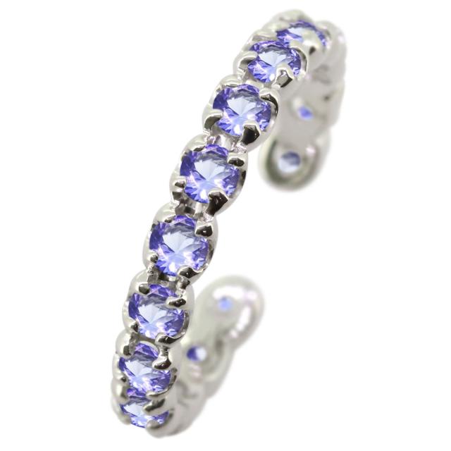 イヤーカフ エタニティ 18k 18金 誕生石 12月 タンザナイト イヤリング イヤカフ 片耳用_7
