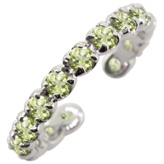 イヤーカフ エタニティ 18k 18金 誕生石 8月 ペリドット イヤリング イヤカフ 片耳用_9