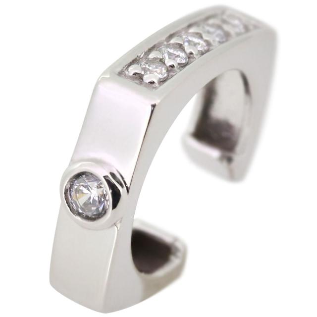 イヤーカフ レディース 18金 18k 片耳用 イヤカフ 4月誕生石 ダイヤモンド ノンホールピアス 2way_7