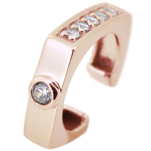 イヤーカフ レディース 18金 18k 片耳用 イヤカフ 4月誕生石 ダイヤモンド ノンホールピアス 2way_6