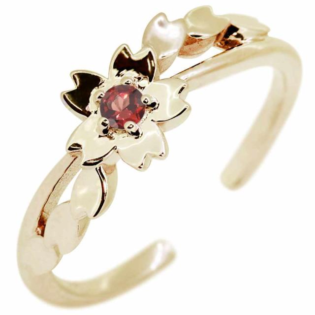 イヤーカフ 桜 サクラ レディース イヤカフ 人気 花 さくら ガーネット SV925
