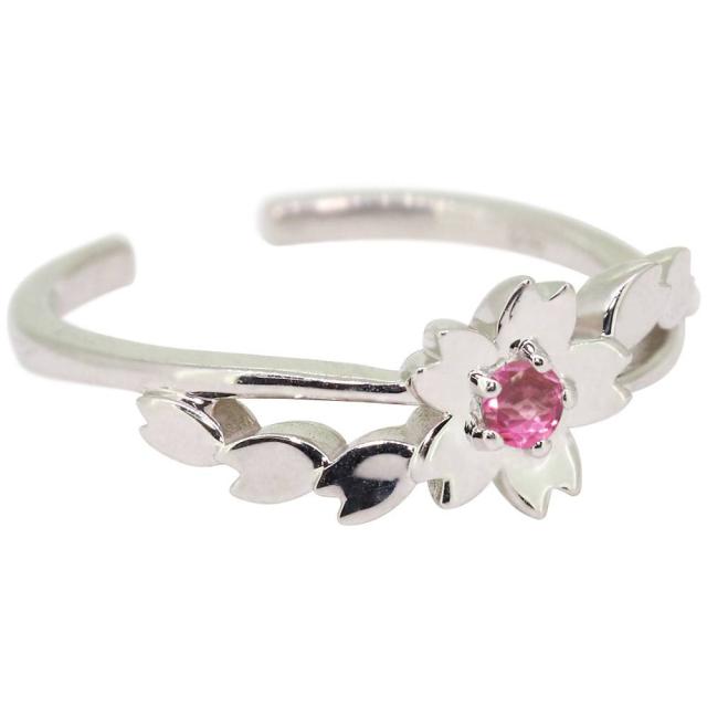 イヤーカフ 桜 サクラ レディース イヤカフ 人気 花 さくら ピンクトルマリン SV925