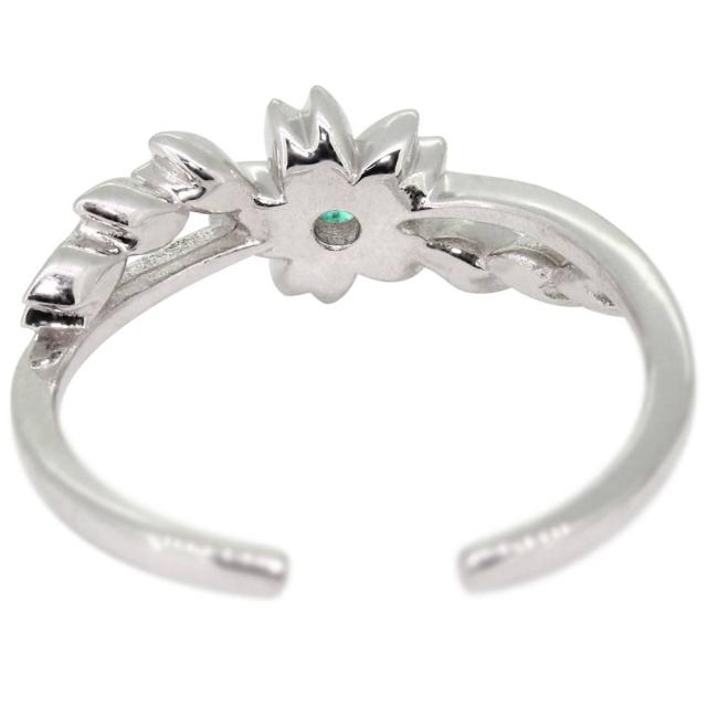 イヤーカフ 18k 18金 桜 イヤカフ 片耳 エメラルド 誕生石 5月 花 サクラ イヤリング_2