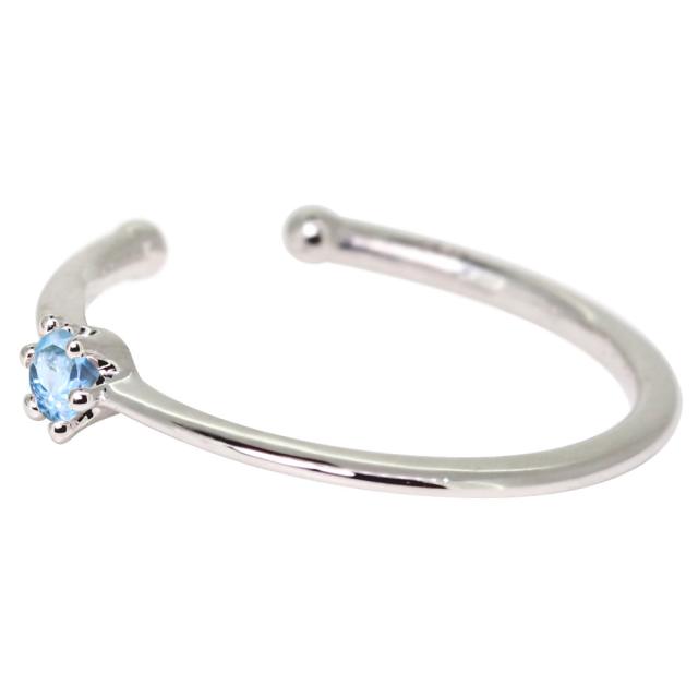 イヤーカフ レディース ブルートパーズ 片耳 王冠 シンプル イヤカフ 11月誕生石 10金 おしゃれの通販は