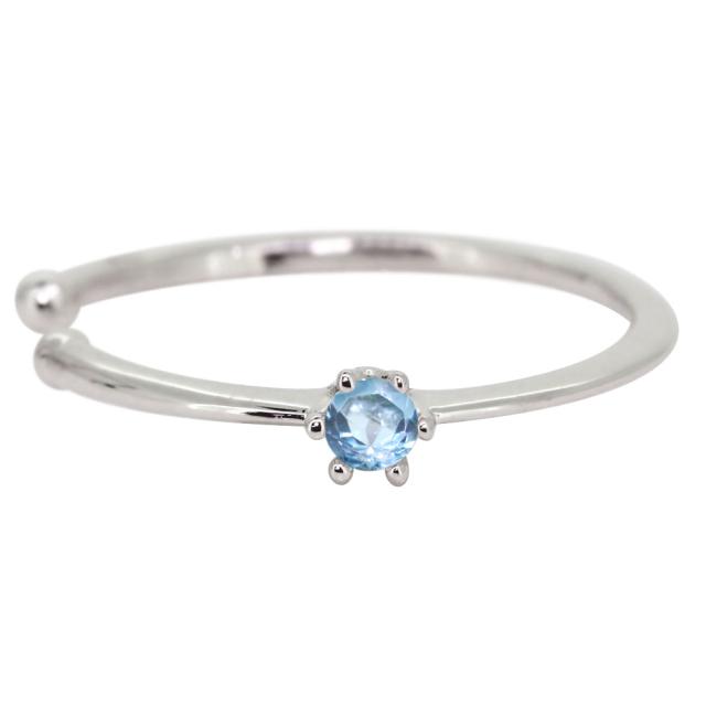 イヤーカフ レディース ブルートパーズ 片耳 王冠 シンプル イヤカフ 11月誕生石 10金 おしゃれの通販は