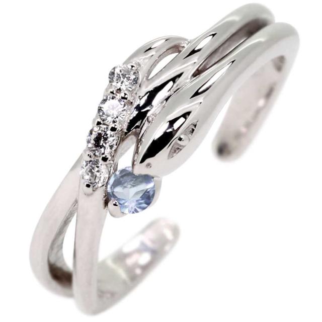 イヤーカフ レディース ゴールド イヤカフ 18k 18金 ヘビ 蛇 誕生石 3月 アクアマリンサンタマリア 片耳_6