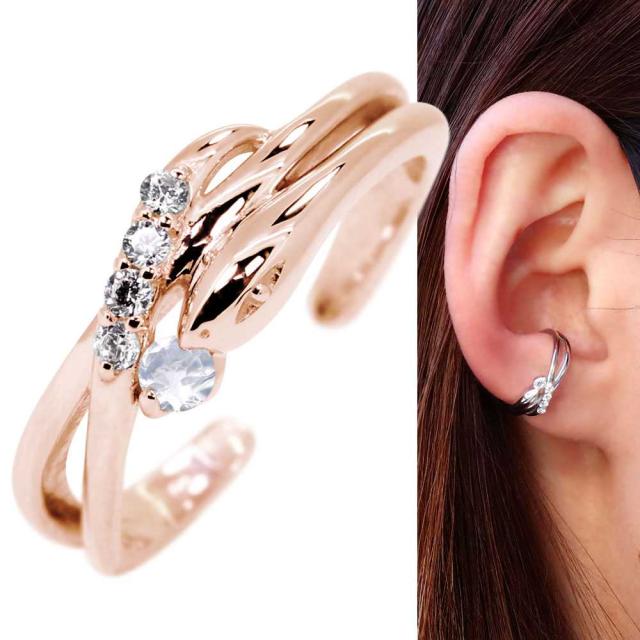 イヤーカフ スネーク 蛇 へび レディース ロイヤルブルームーンストーン 6月誕生石 イヤーカフス 片耳用 イヤカフの通販は