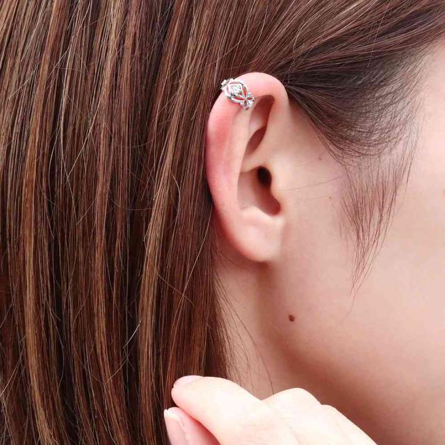イヤーカフ レディース ゴールド 18金 18k ダイヤモンド 4月誕生石 イヤカフ 片耳用 おしゃれ 大人_1